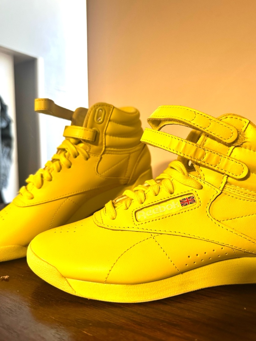 Reebok Yellow High-Top Sneakers Freestyle